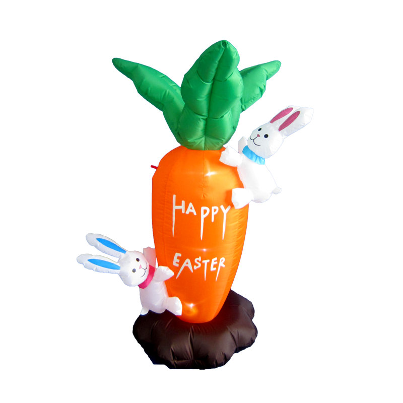 The Holiday Aisle® Easter Inflatable Giant Carrot with Cute Bunny Decoration & Reviews Wayfair